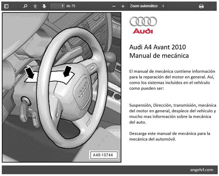 Manual de mecánica automotriz Audi A4 Avant 2010