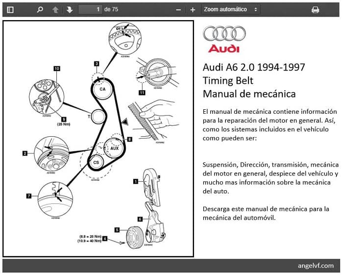 Manual de mecánica Audi A6 2.0L 1994-1997