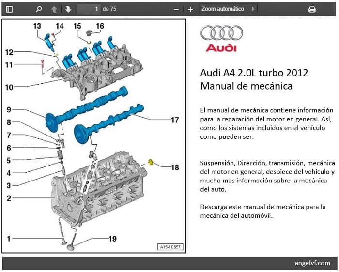 Manual de mecánica automotriz Audi A4 2.0L Turbo 2012