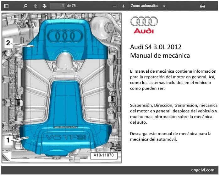 Manual de mecánica Audi S4 3.0L 2012 