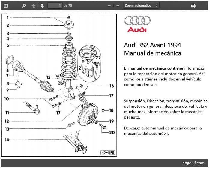 Manual de mecánica Audi RS2 Avant 1994