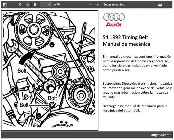 Manual de mecánica Audi S4 1992